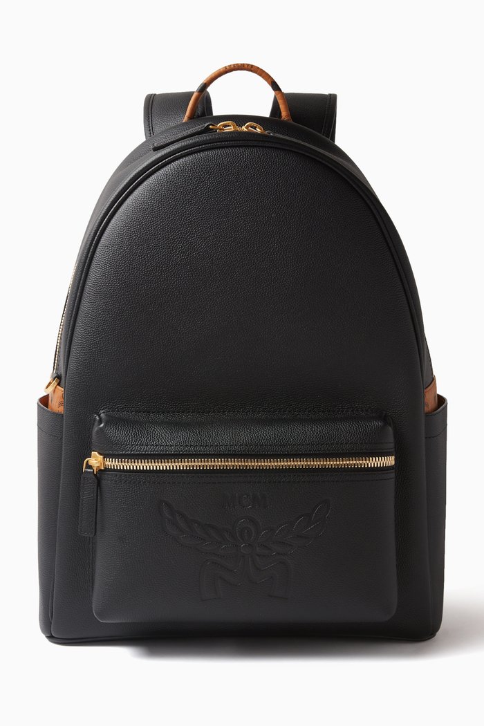 

Medium Stark Backpack in Leather, Black