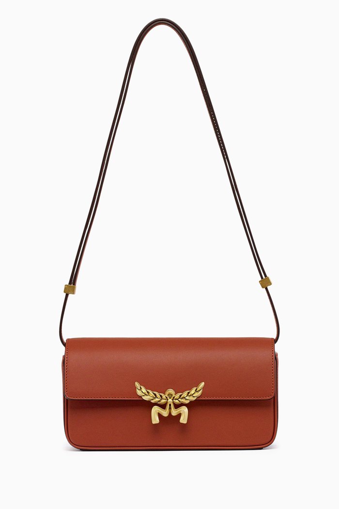 

Small HImmel Shoulder Bag in Spanish Calf Leather, Brown