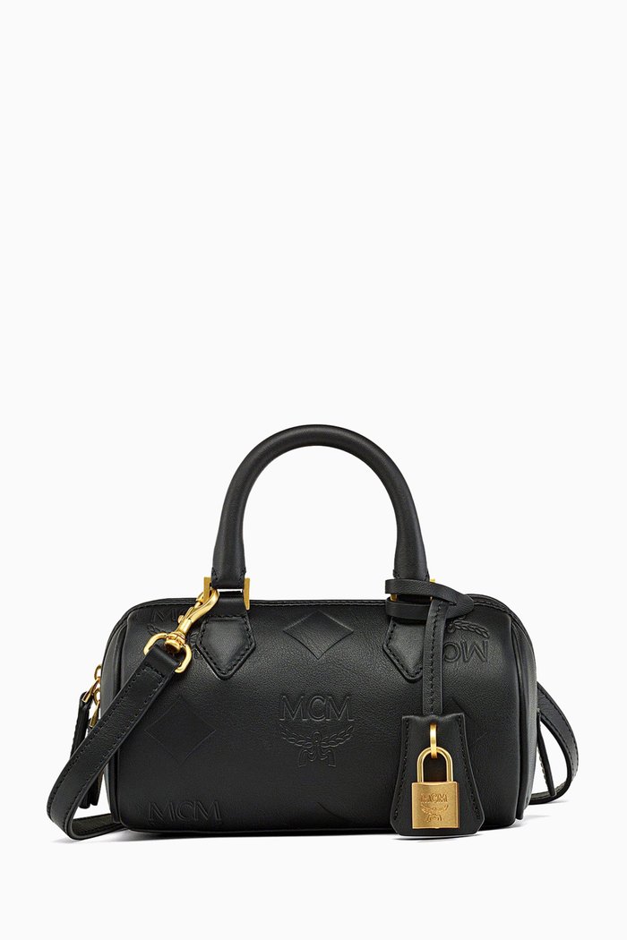 

Small Ella Boston Bag in Leather, Black