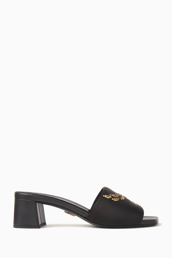 

Embellished Heeled Sandals, Black