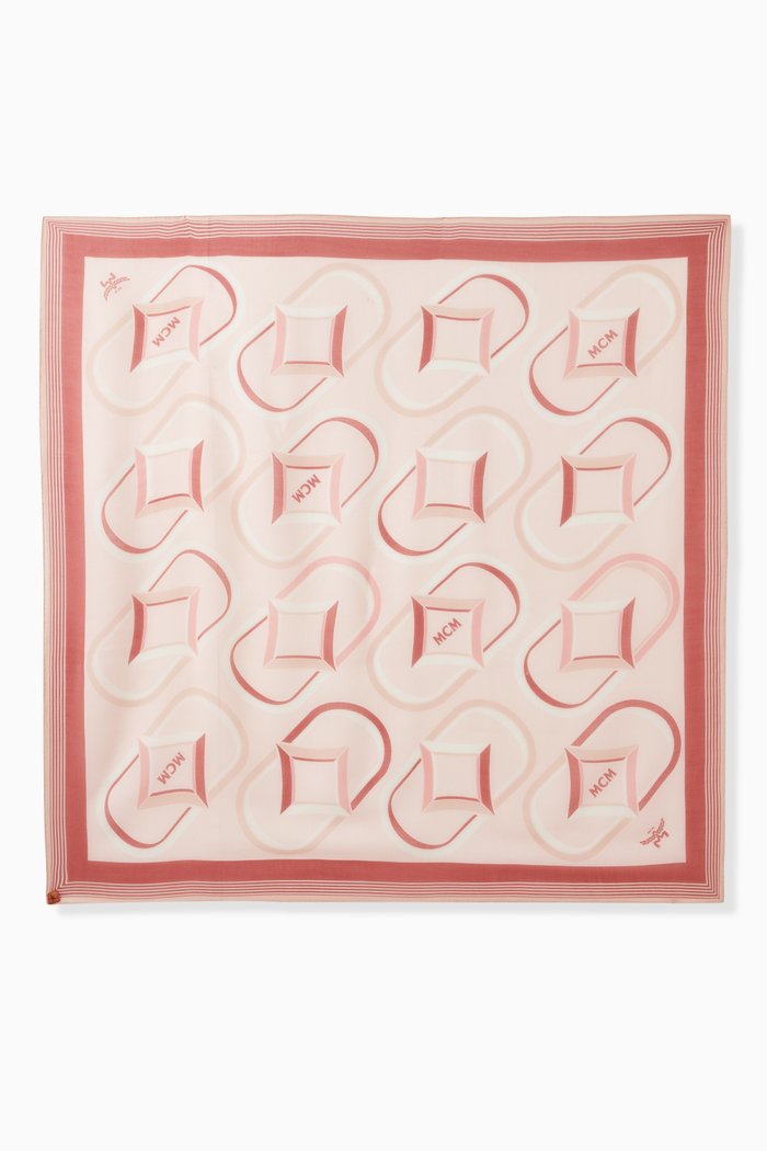

Diamond Monogram Shawl in Wool, Pink