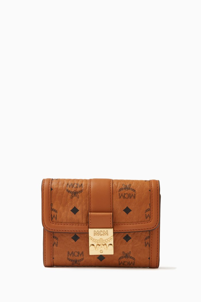 

Small Tracy Trifold Wallet in Visetos Canvas, Brown