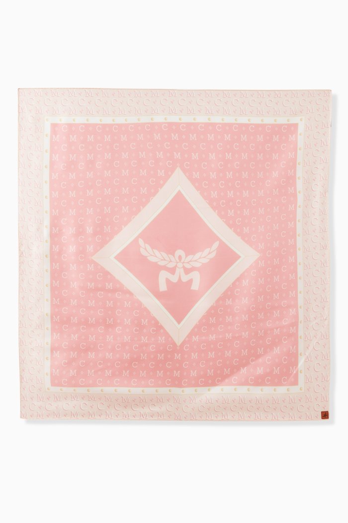 

Diamond Monogram Scarf in Organic Silk, Pink