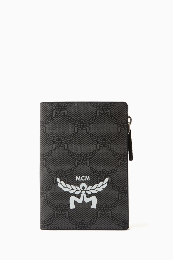 Himmel Bifold Wallet in Leather, Grey