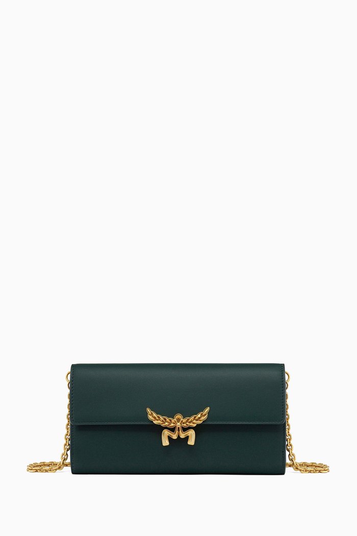 

Large Himmel Chain Wallet in Spanish Calf Leather, Green