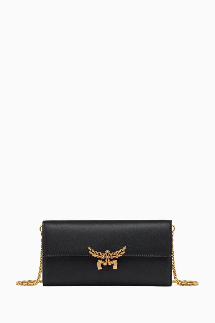 Himmel Wallet on Chain in Leather, Black