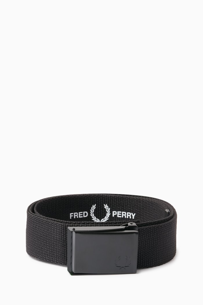 Logo Belt in Webbing, Black