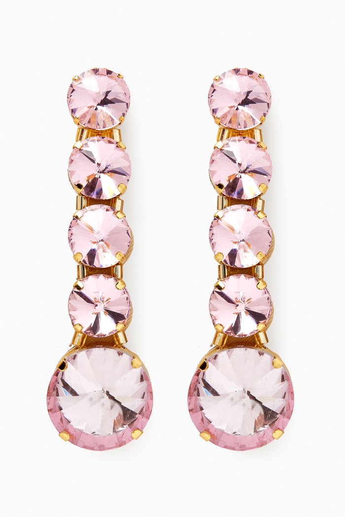 

Clochettes Drop Earrings in Gold-plated Brass, Pink