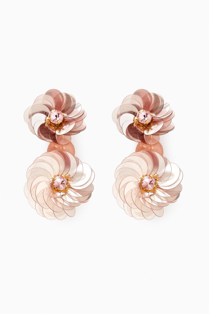 Eclats de Paquerette Drop Earrings in Rose-plated Brass, Pink