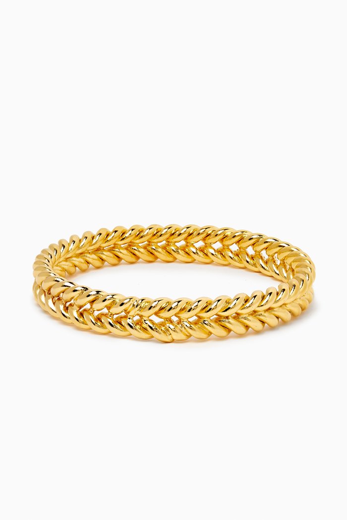 

Les Metisses Double Twisted Bangles, Gold
