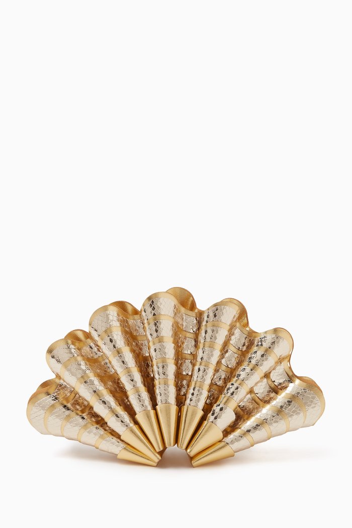 

Sable Mouvant Clutch in Leatherette & Gold-plated Brass