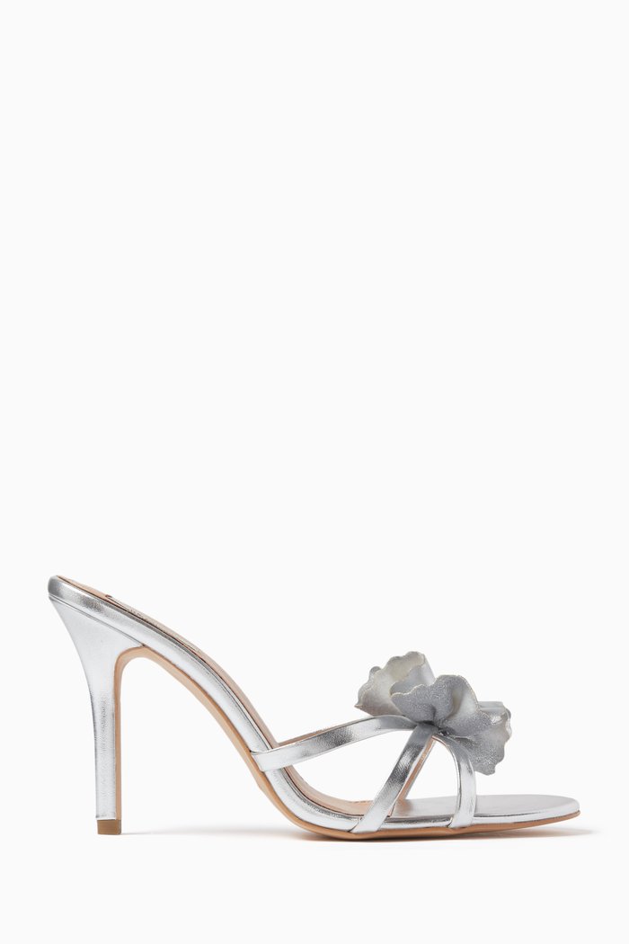 Fleur D'ete 100 Sandals in Metallic Leatherette, Silver