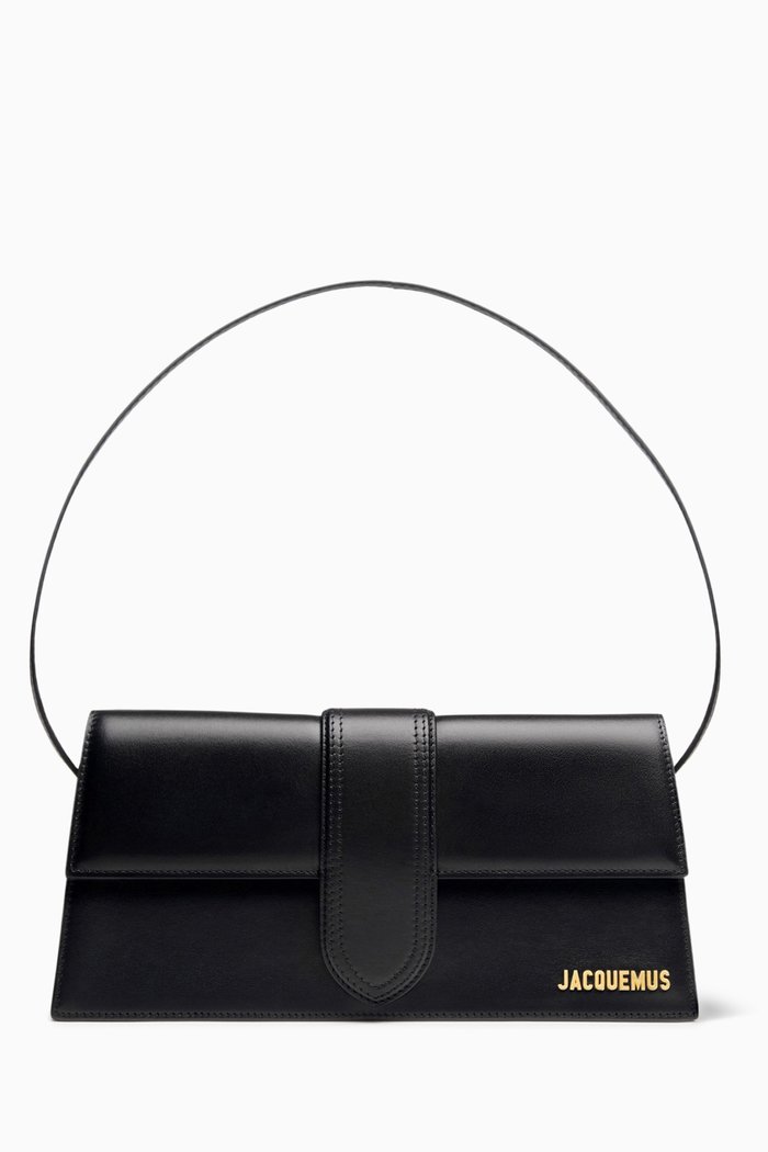 

Le Bambino Long Shoulder Bag in Smooth Leather, Black