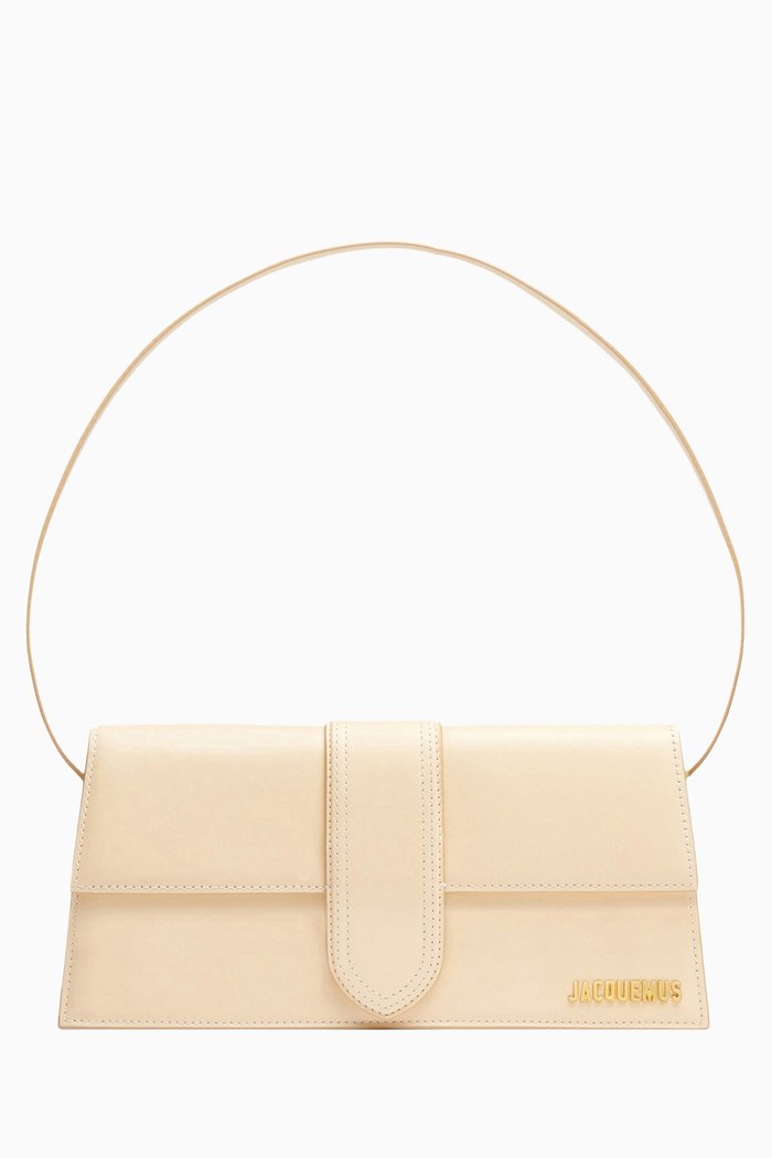 

Medium Le Bambino Long Shoulder Bag in Smooth Leather, Neutral