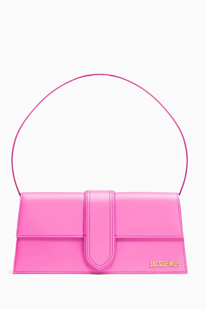 Le Bambino Long Shoulder Bag in Smooth Leather, Pink