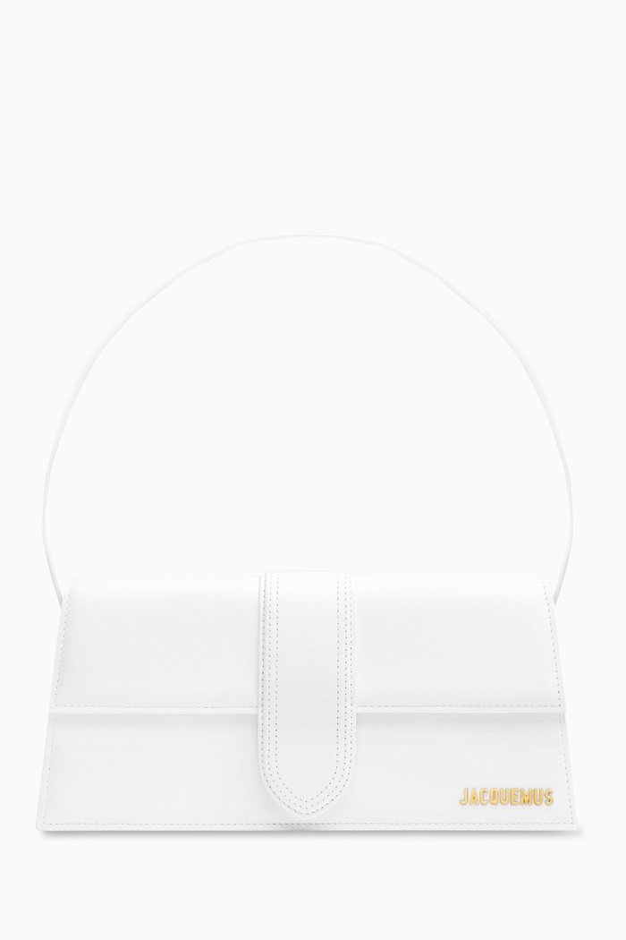 

Medium Le Bambino Long Shoulder Bag in Smooth Leather, White