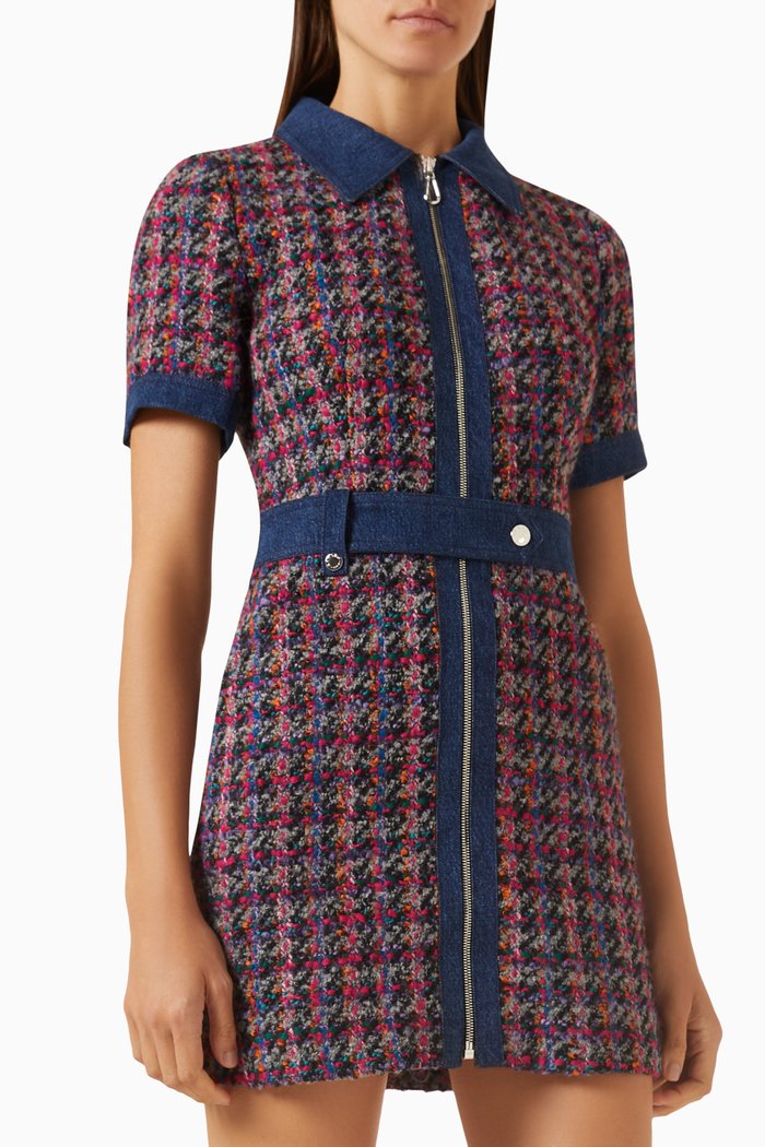 

Lonarde Collared Coat Dress in Tweed, Multicolour