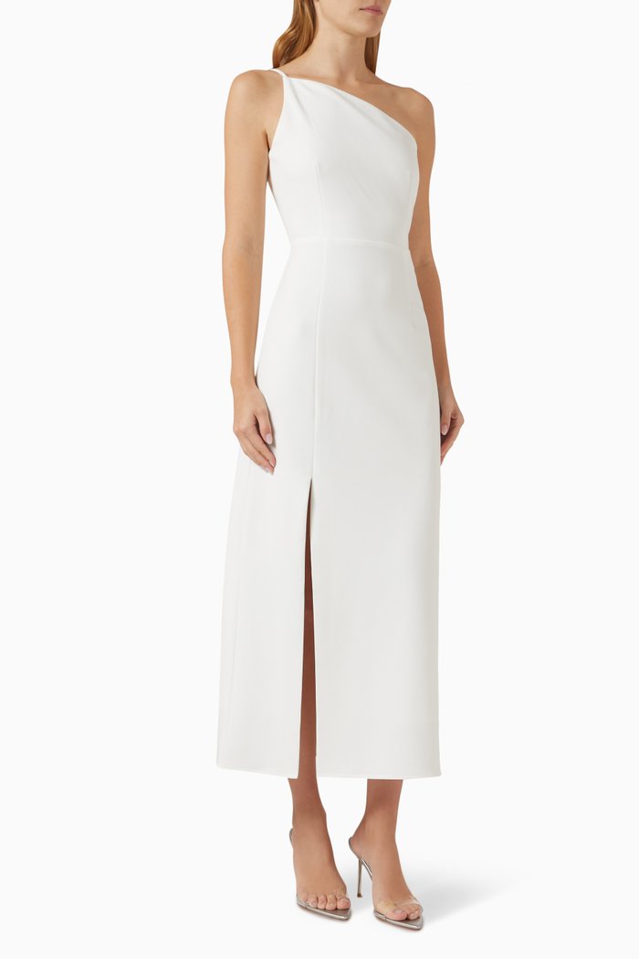 

Yasizzie One-shoulder Midi Dress in Crepe, Neutral