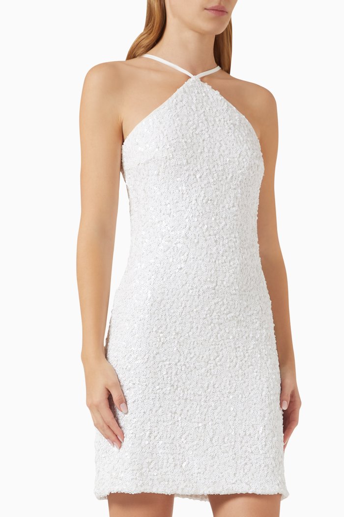 

Yasariella Mini Dress in Sequins, Neutral