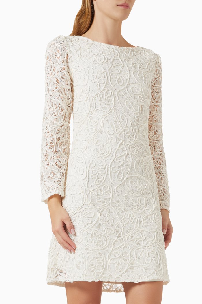 

Yasleonor Mini Dress in Lace, Neutral