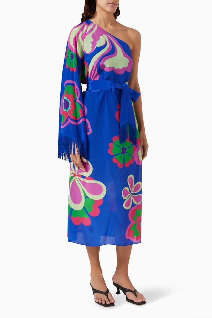 

Aubrey One-shoulder Midi Dress, Blue