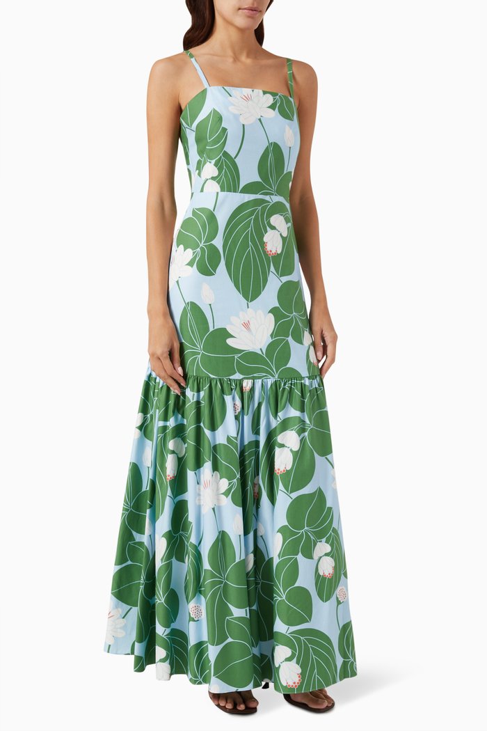 

Cordelia Maxi Dress in Cotton, Green