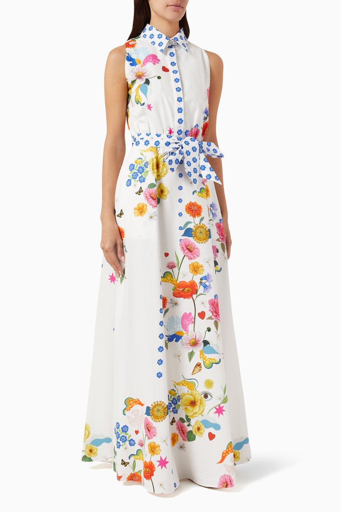 Paloma Maxi Dress in Cotton, White