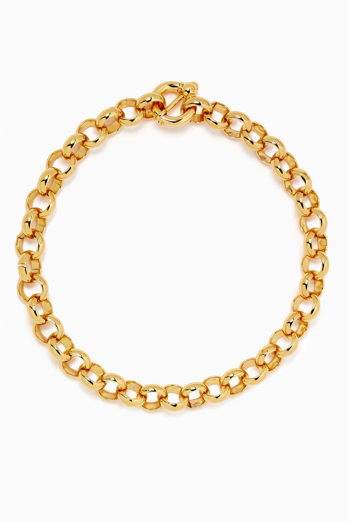 

Chunky Chain Necklace Choker in Gold-plated Brass