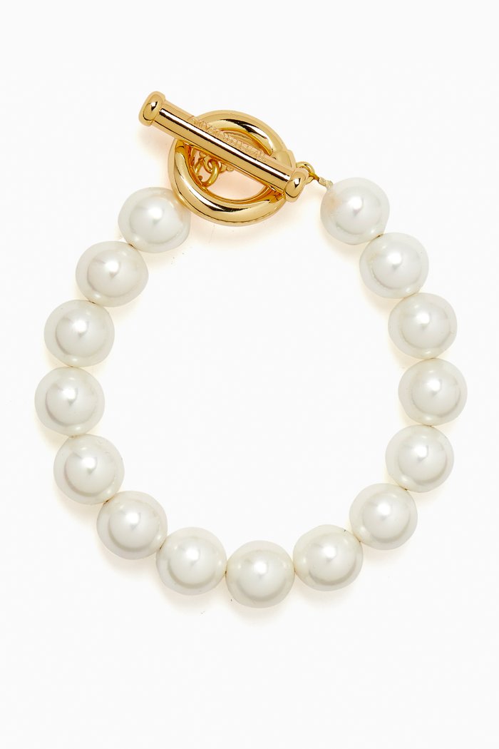 

Majorka Pearl Hoop Bracelet, White