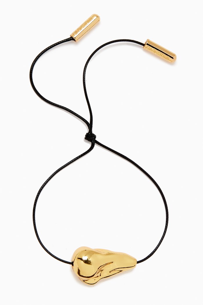 

Chunky Pearl Charm Thread Necklace, Gold