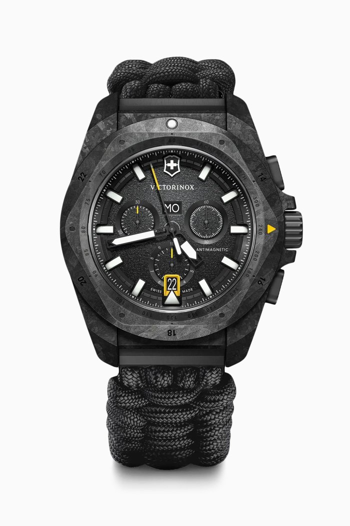 

I.N.O.X. Quartz Chronograph Paracord & Rubber Watch, 43mm, Black