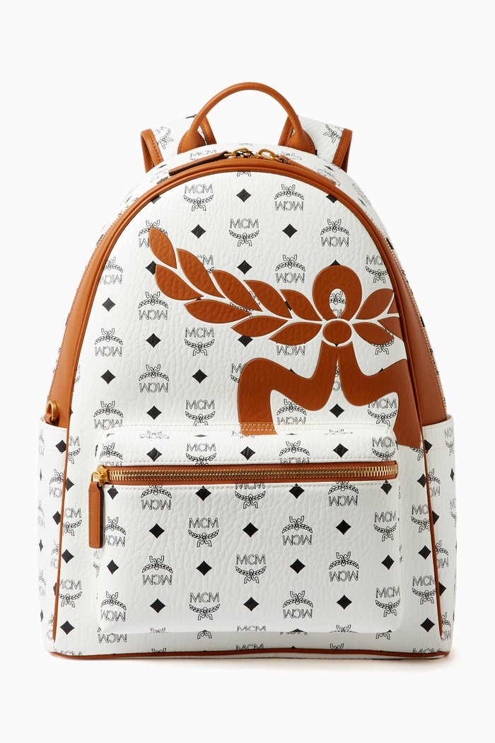 

Medium Stark Backpack in Visetos Canvas, White