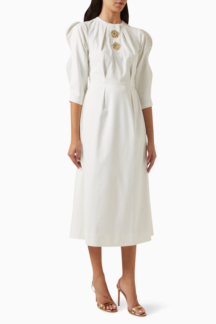 

Stella Midi Dress in Terry-rayon, White