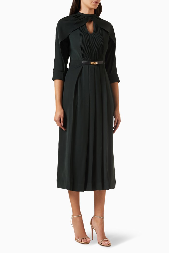 

Serena Midi Dress in Banana-crepe, Green