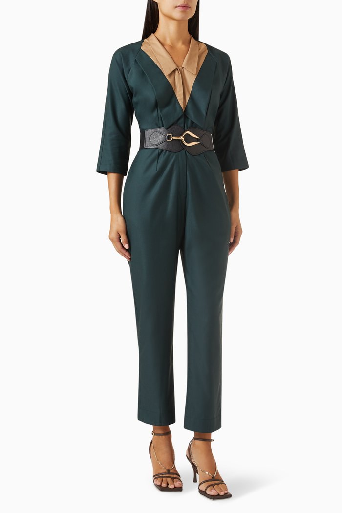

Bria Two-tone Jumpsuit, Green