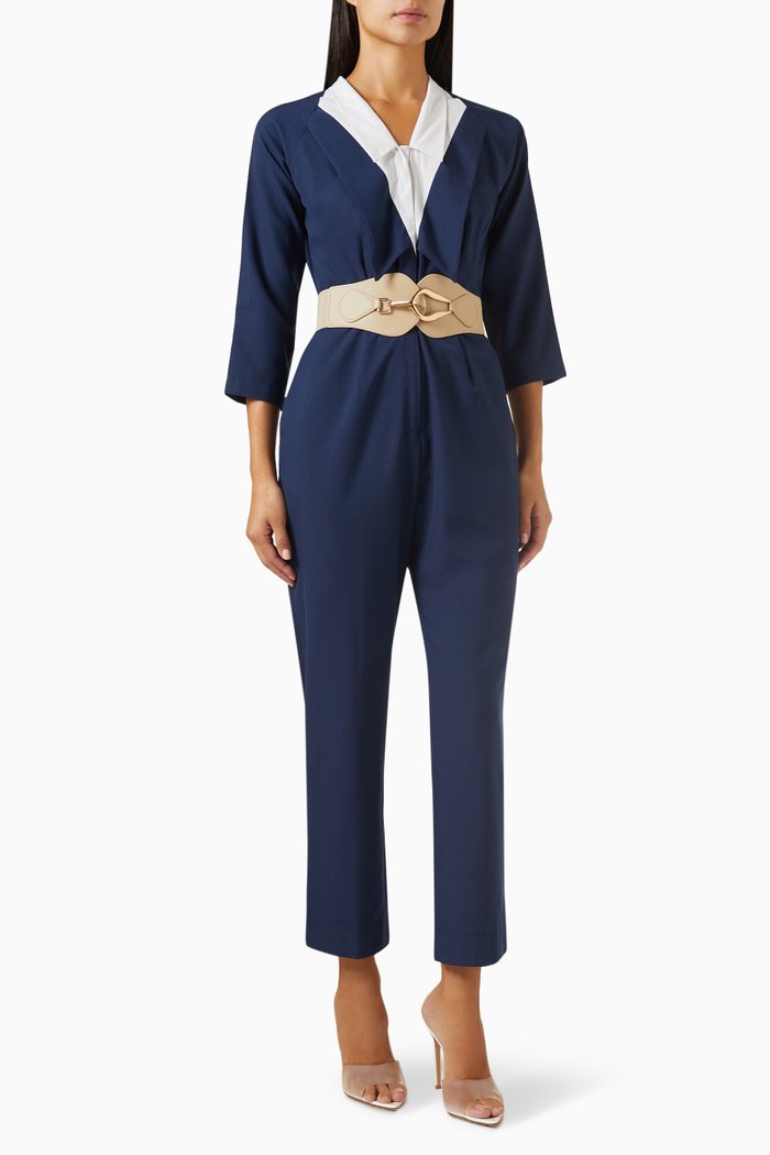 

Bria Two-tone Jumpsuit, Blue