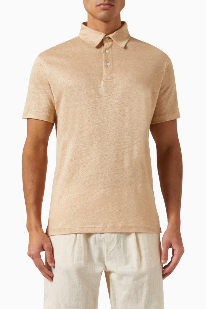 

Polo Shirt in Linen, Neutral