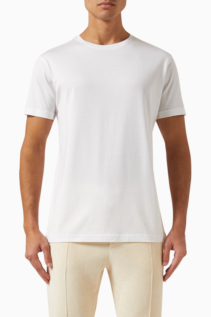Crewneck T-shirt in Egyptian Cotton, White