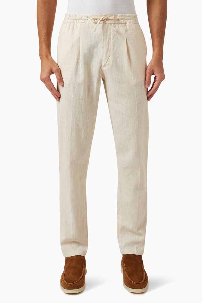 

Seaside Trousers in Linen, Neutral