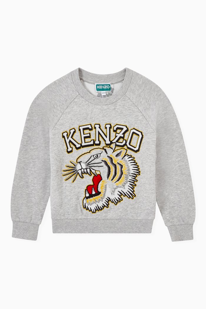 

Tiger Logo Sweatshirt in Cotton, Grey