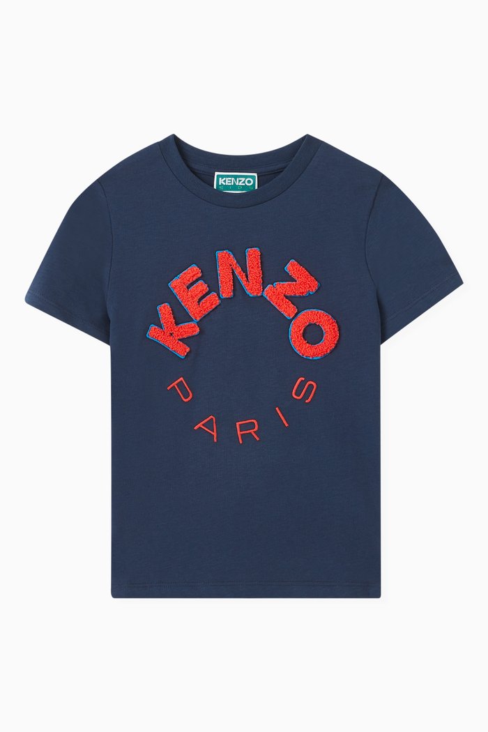 

Logo-embroidered T-shirt in Cotton Jersey, Blue