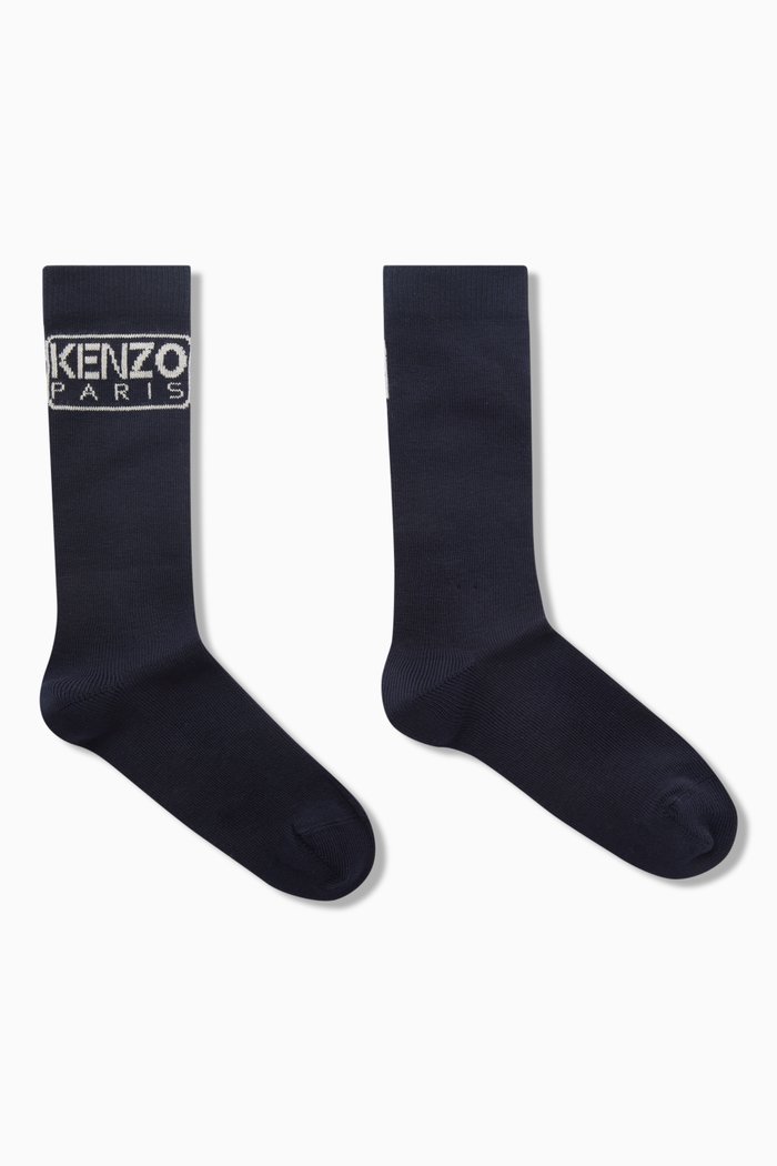 

Logo Socks in Cotton Blend, Blue