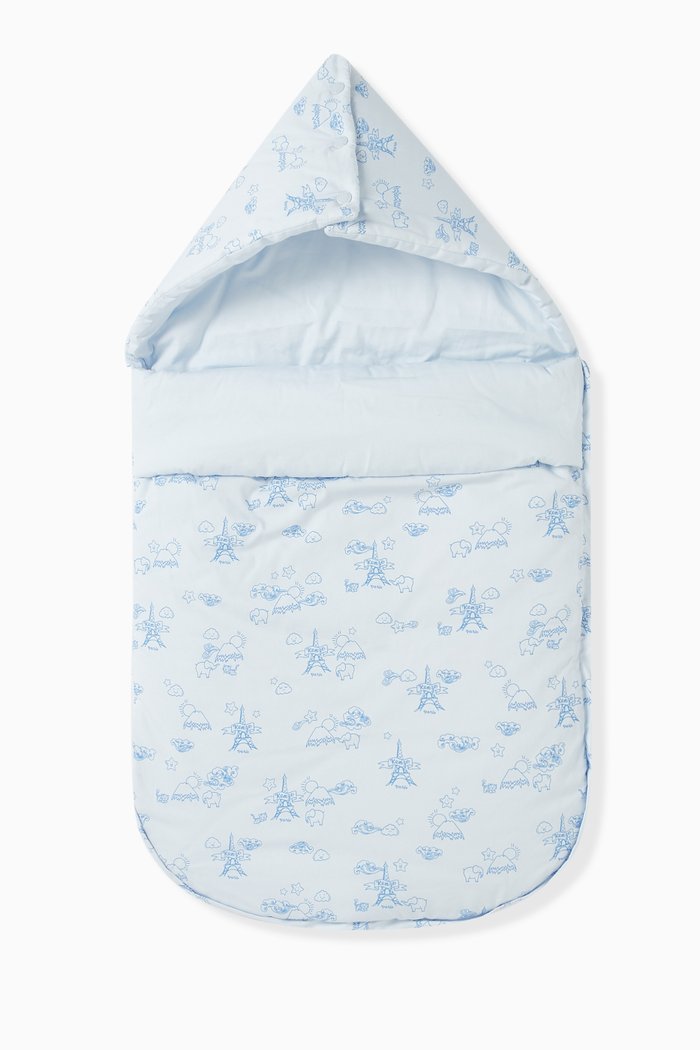 

All-over Print Sleeping Bag in Cotton, Blue