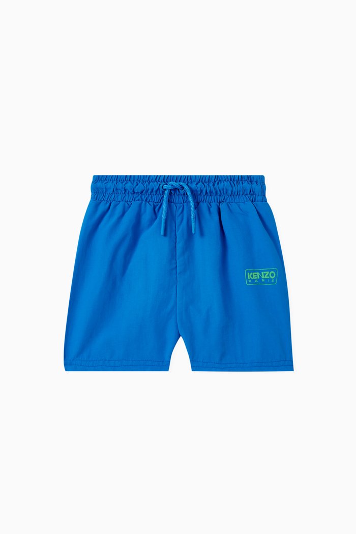 Logo-print Swim Shorts in Nylon, Blue