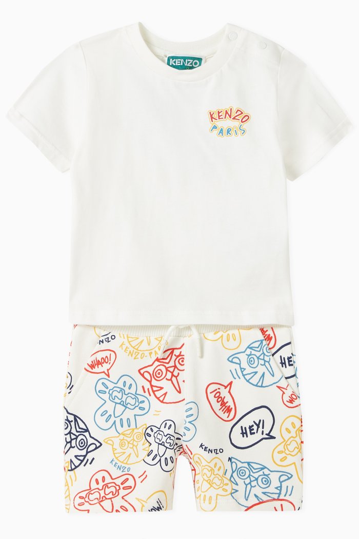 

2-piece Logo-print Set in Organic Cotton, White
