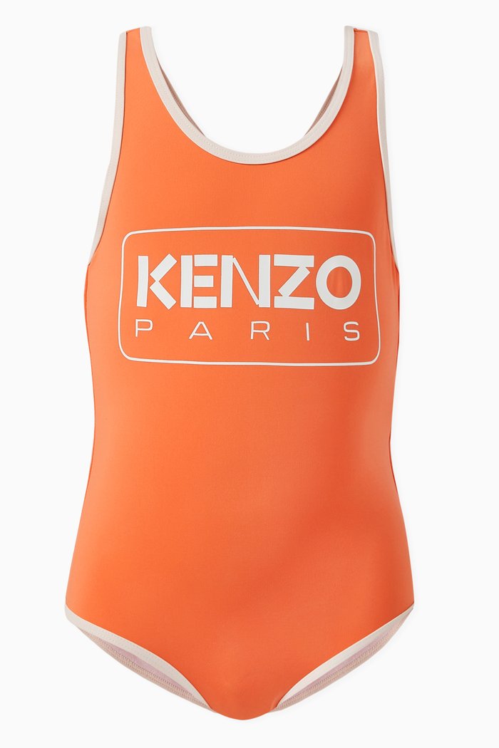 

Logo-print One-piece Swimsuit, Orange