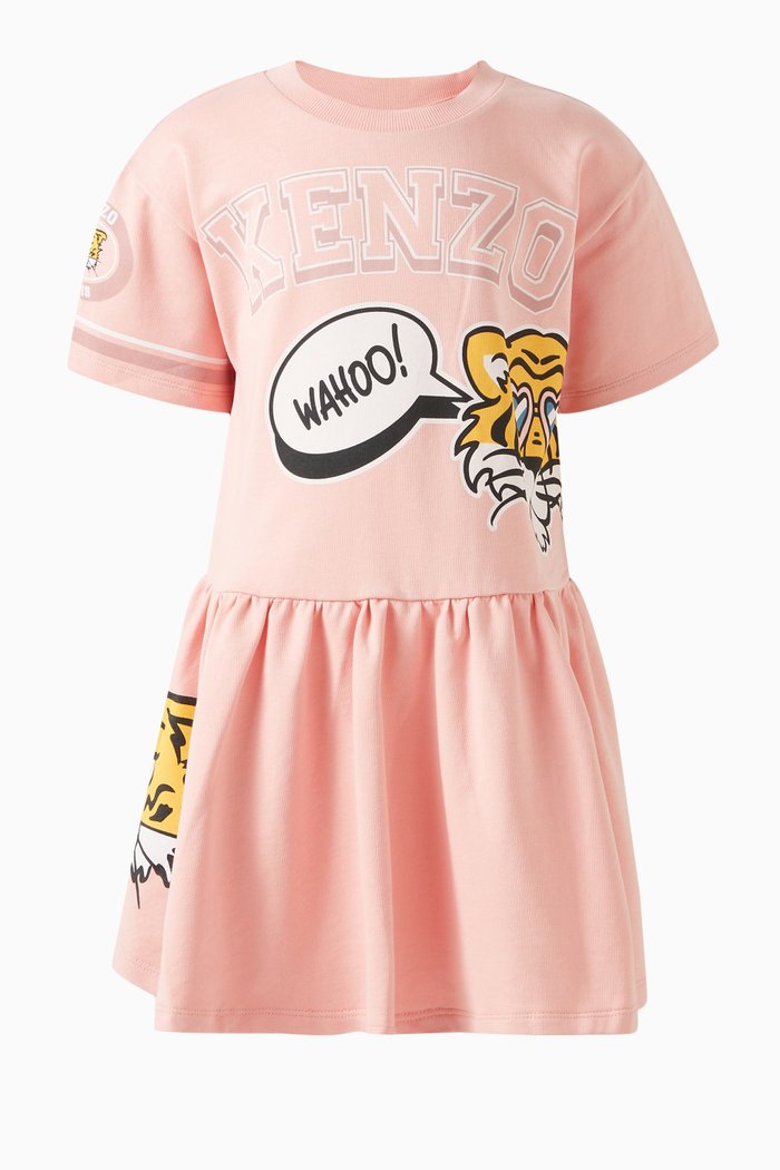 

Graphic-print Dress in Cotton, Pink
