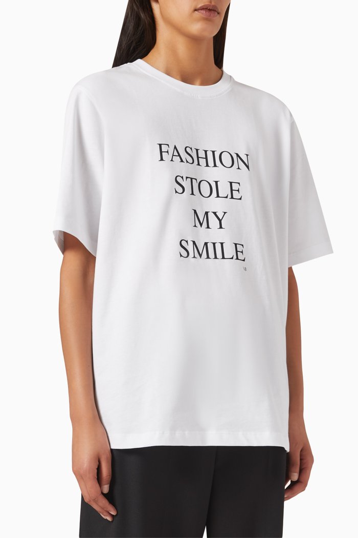 Slogan-print T-shirt in Organic-cotton, White