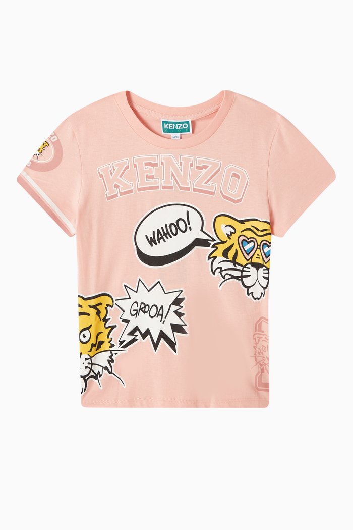 

Tiger Logo T-shirt in Cotton, Pink