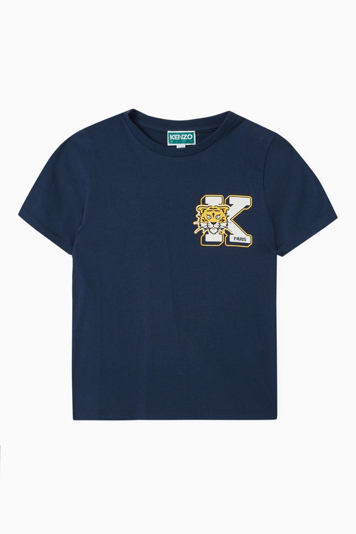 

Tiger Logo T-shirt in Cotton, Blue